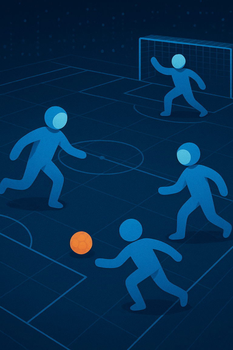 Tech stickman playing football