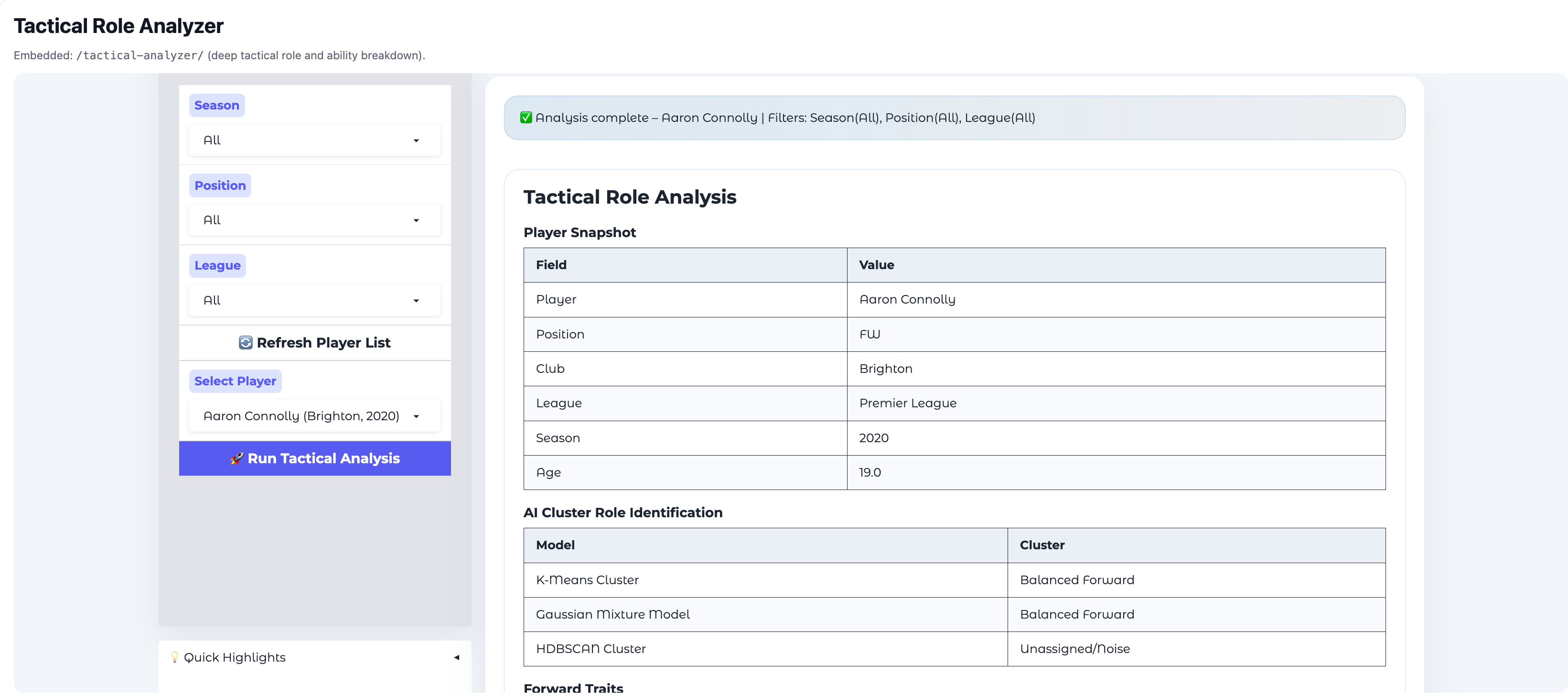 Tactical Analysis Preview